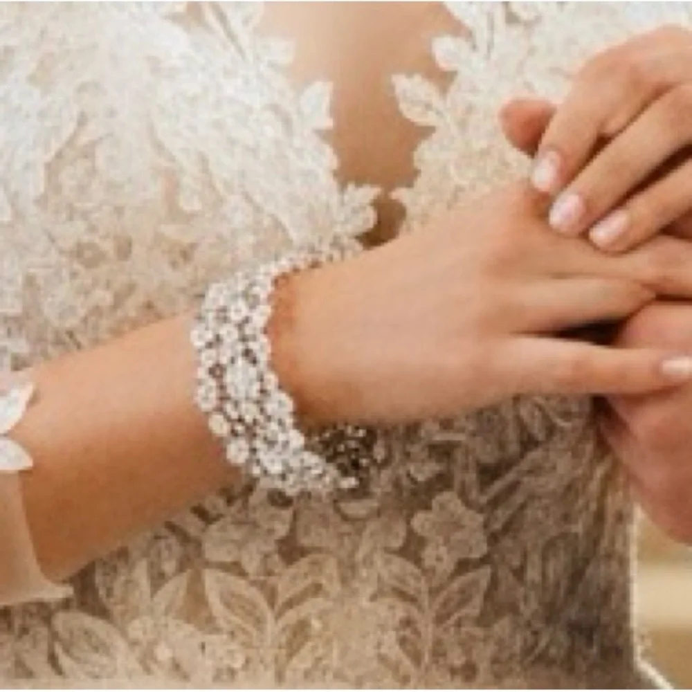 Clear Rhinestone & Sterling Silver Bridal Wedding Bracelet, GUC